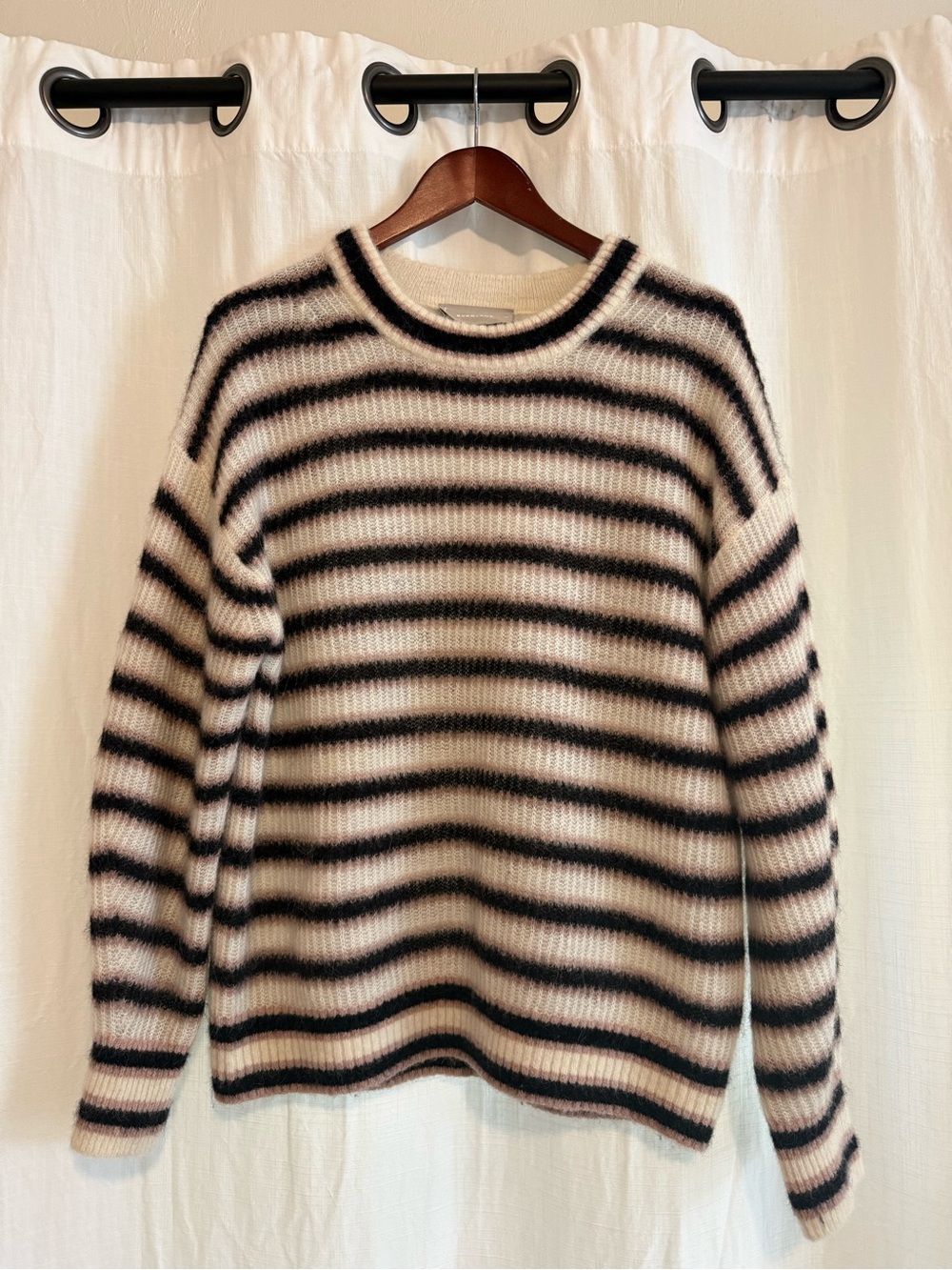 Everlane Women’s Crewneck Striped Sweater - Cream & Black